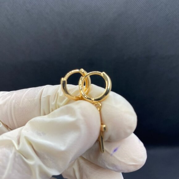 14K Gold Cross Earrings - Picture 5 of 7